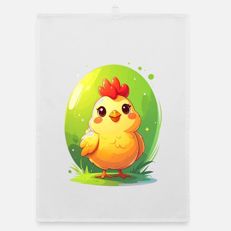 Cute chicken Organic dish towel