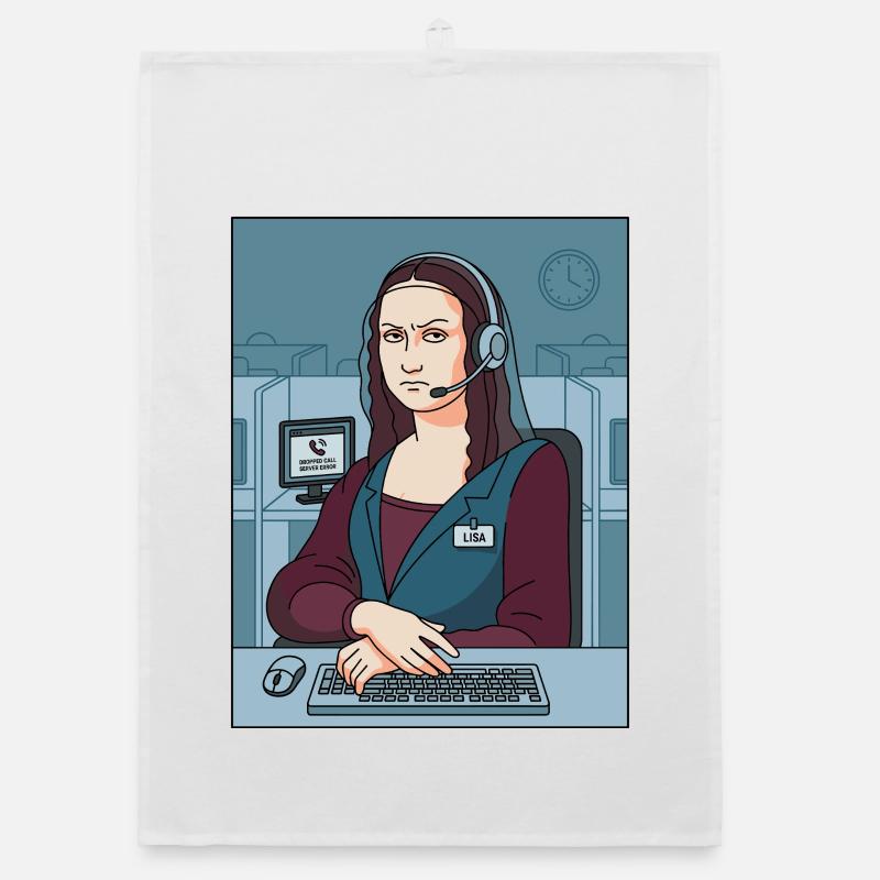 Mona Lisa Support Mitarbeiter Humor Organic Geschirrtuch