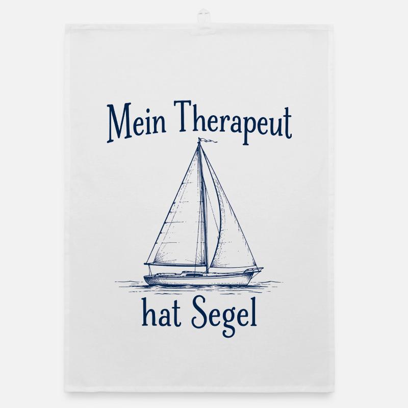 Sailing Sailor Funny Fun Sailboat Graphic Organic dish towel