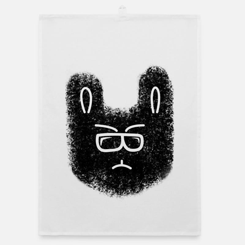 Nerd bunny with glasses Organic dish towel