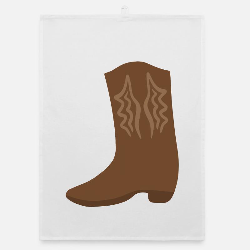 Western Boot Stitch Art Organic Geschirrtuch