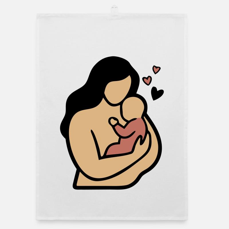 Mama Baby Umarmung Boho Organic Geschirrtuch