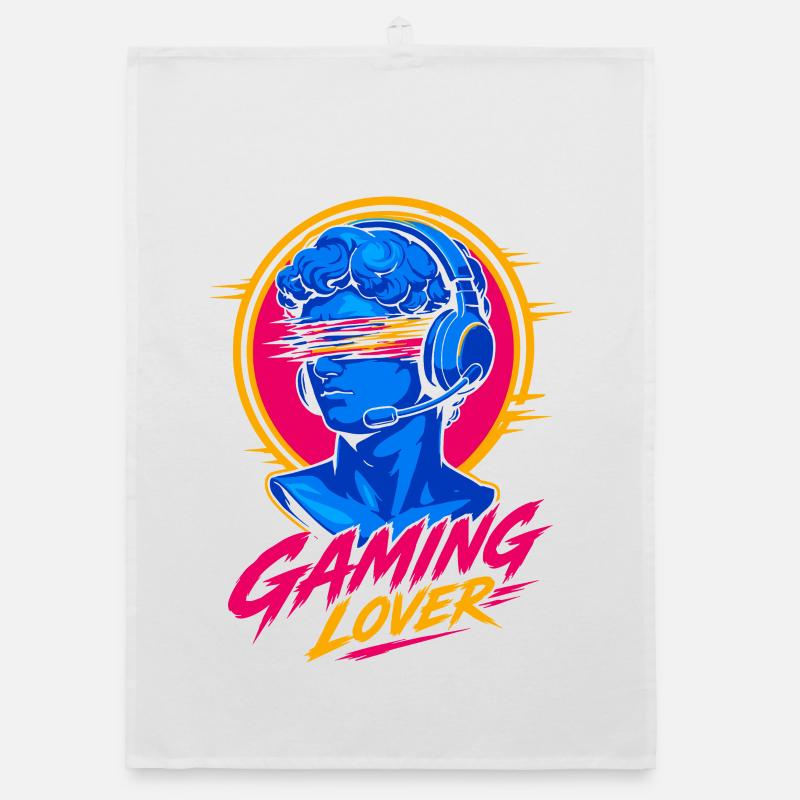Gaming Lover Neon Headset Organic Geschirrtuch