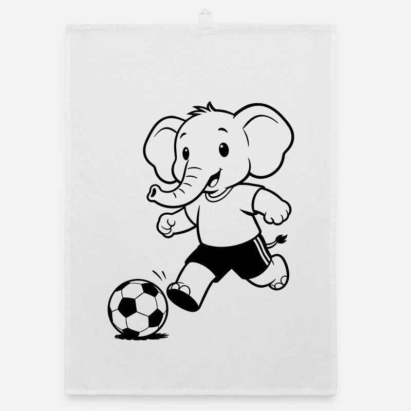 Elephant Football Organic Geschirrtuch