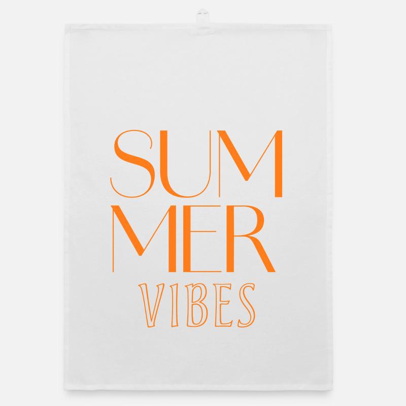 Sommer Vibes Typo Design Organic Geschirrtuch