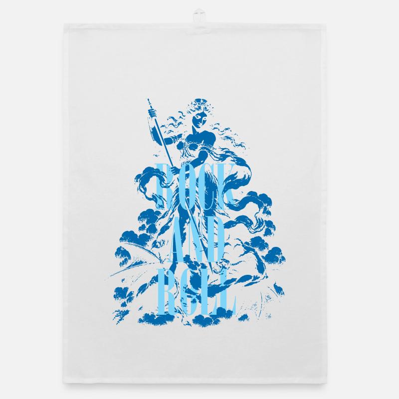 Rock and Roll Angel fight with Devil Organic dish towel