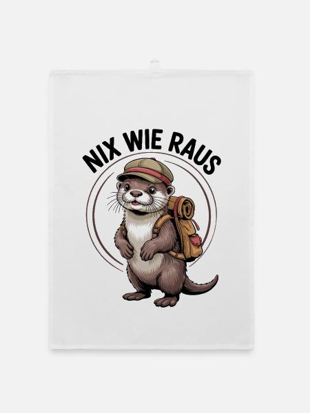 Abenteuer Otter - Organic Geschirrtuch - Weiß - Vorne