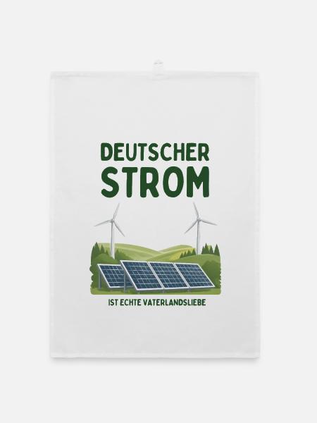 Deutscher Strom ist Vaterlandsliebe - Organic Geschirrtuch - Weiß - Vorne