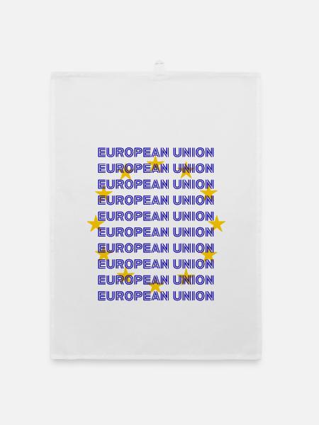 EU Flag European Union - Organic Geschirrtuch - Weiß - Vorne
