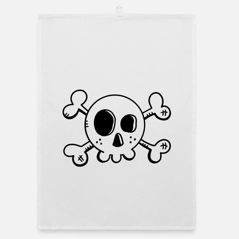 Comic Skull - Skull - Pirate - Skull Organic dish towel