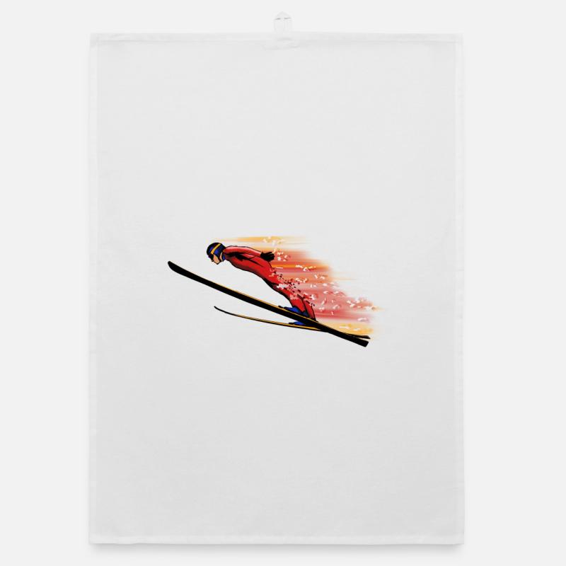 ski jumping Organic dish towel
