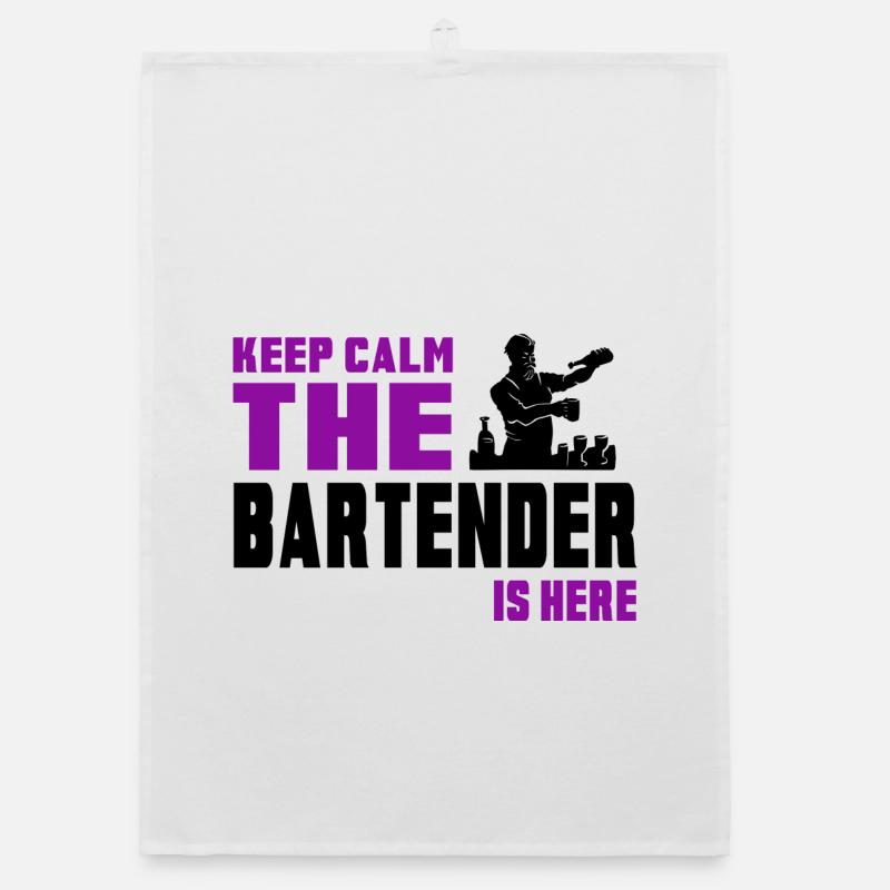 Keep Calm Barkeeper Design Organic Geschirrtuch