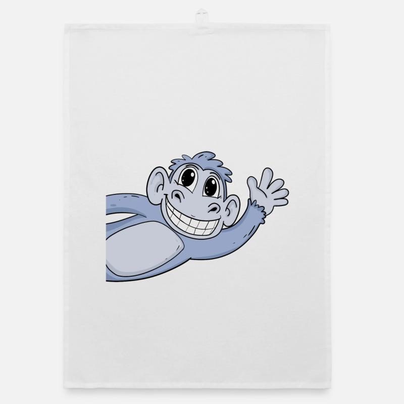 Monkey Greeting Greeting Organic dish towel