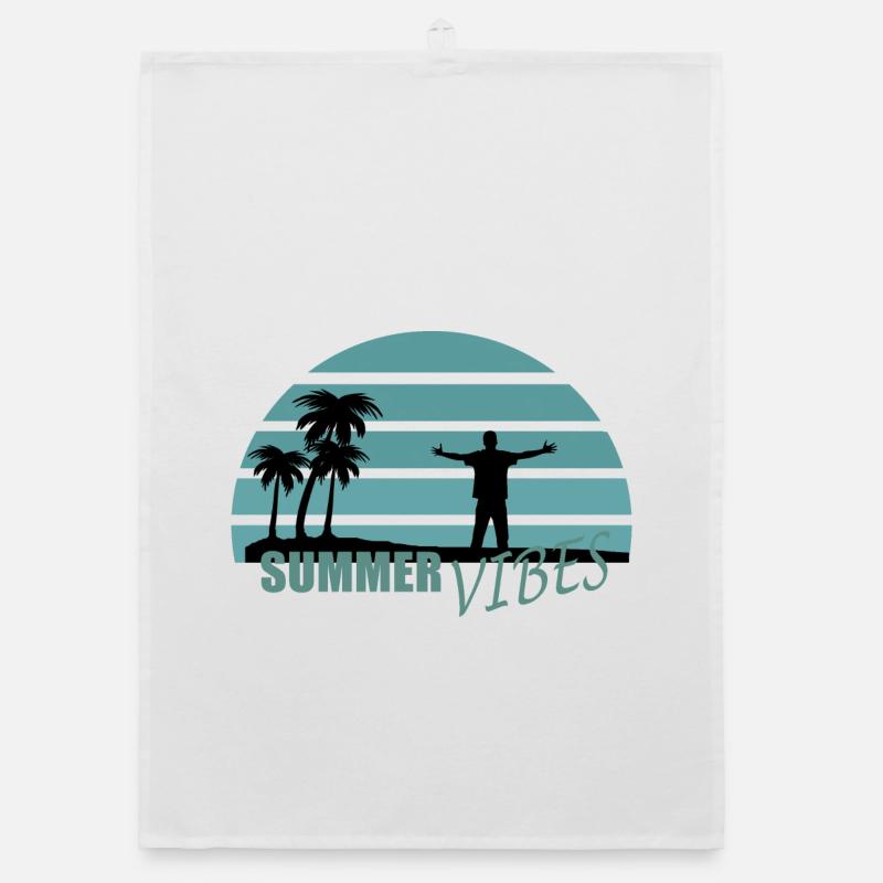 palm trees Organic dish towel