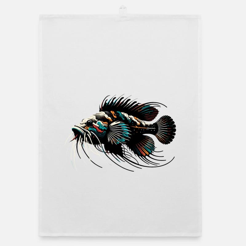 Poisson-chat d’aquarium, poisson-chat d’antenne, minimaliste Torchon bio