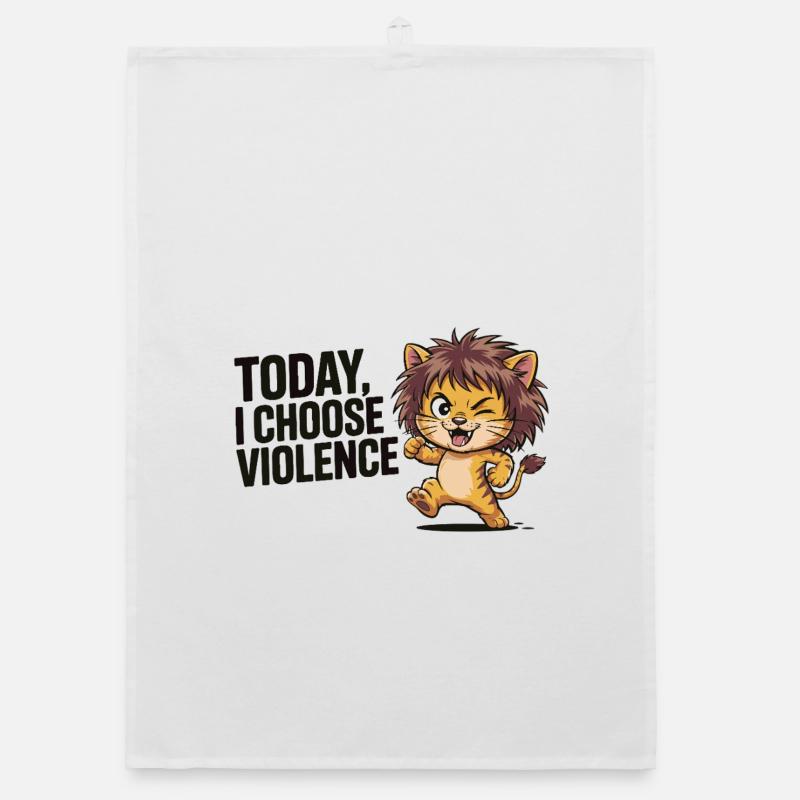 Chaton avec la devise de la sauvagerie Torchon bio