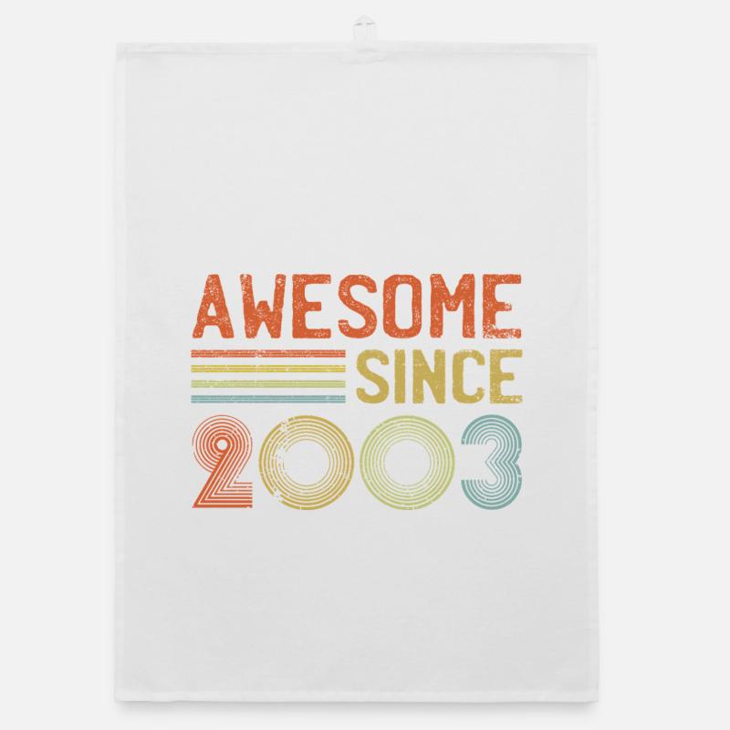 Retro 2003 Celebration Graph Text Organic dish towel