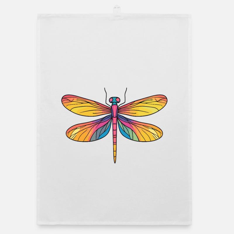 Regenbogen Libellenflügel Organic Geschirrtuch