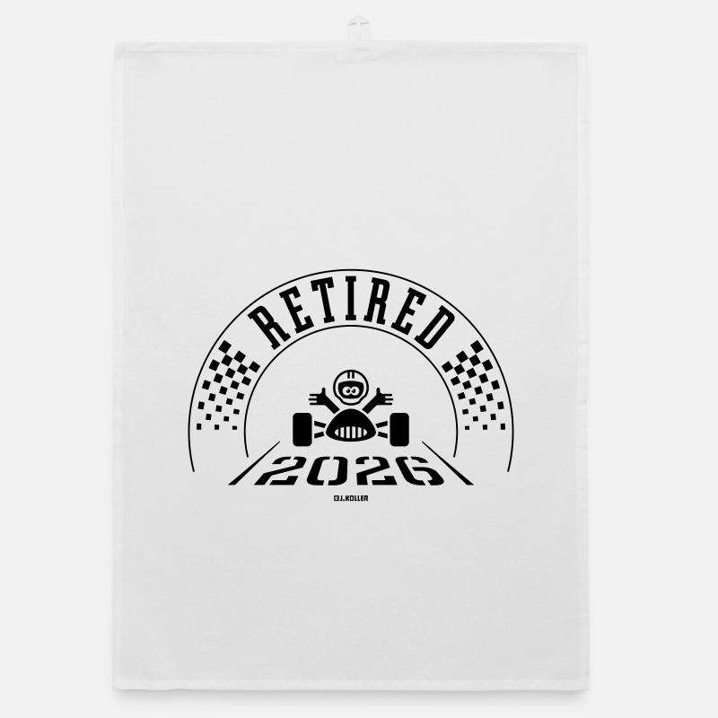 Retired 2026 (Retiree / Retirement Entry / Black) Organic dish towel