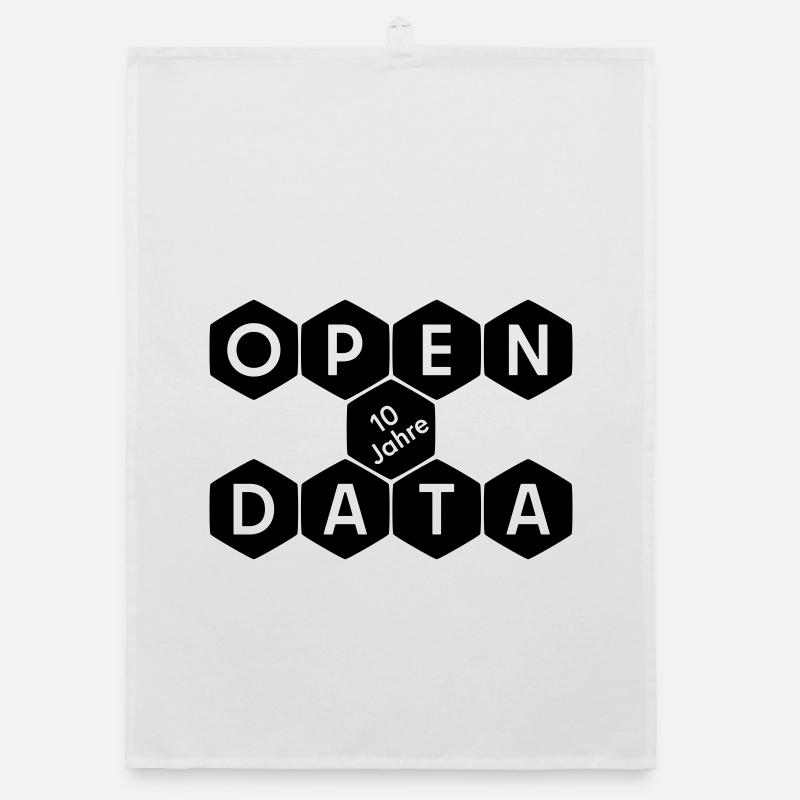 Open Data 10 Jahre Jubiläum (dunkel) Organic Geschirrtuch