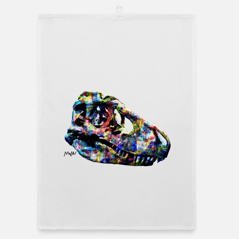 tarbosaurus - Organic dish towel - white