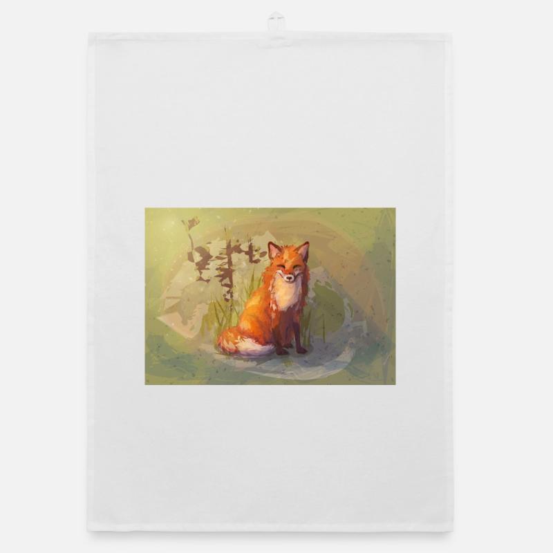 Autumn fox Organic dish towel