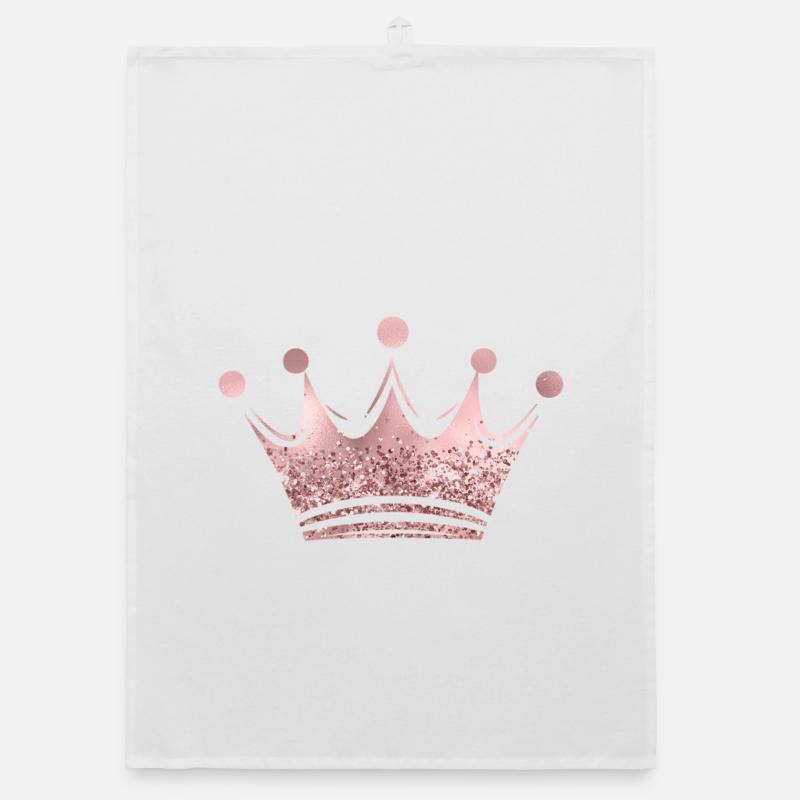 Queen/King Crown Glitter Personalizable Organic dish towel