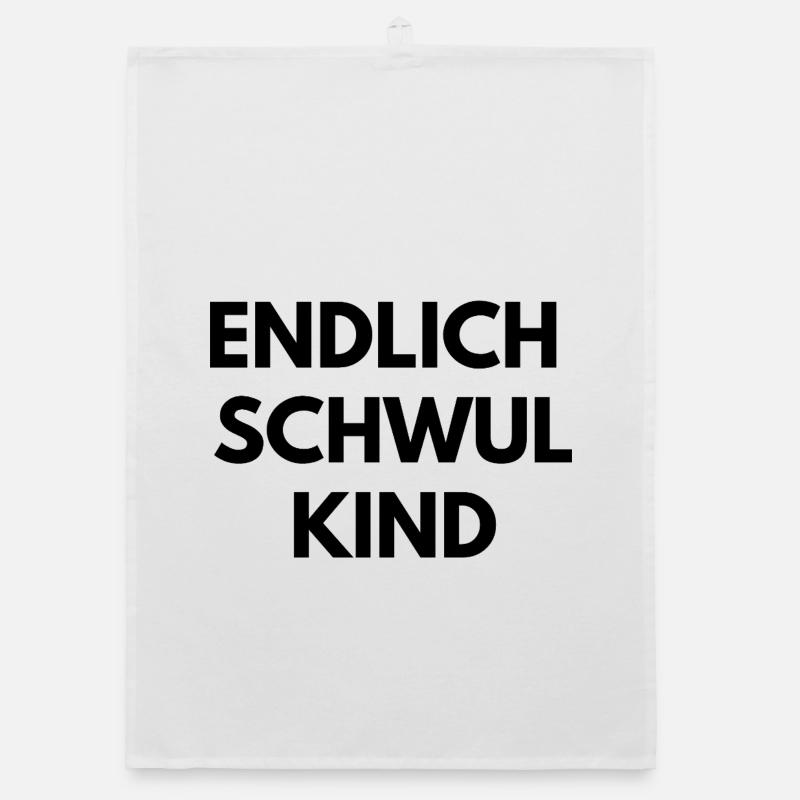 Endlich Schwul Kind - Organic Geschirrtuch - Weiß