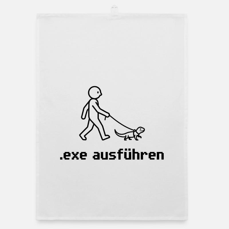Exe Echse ausfuehren Admin Sysadmin Geschenk Organic Geschirrtuch