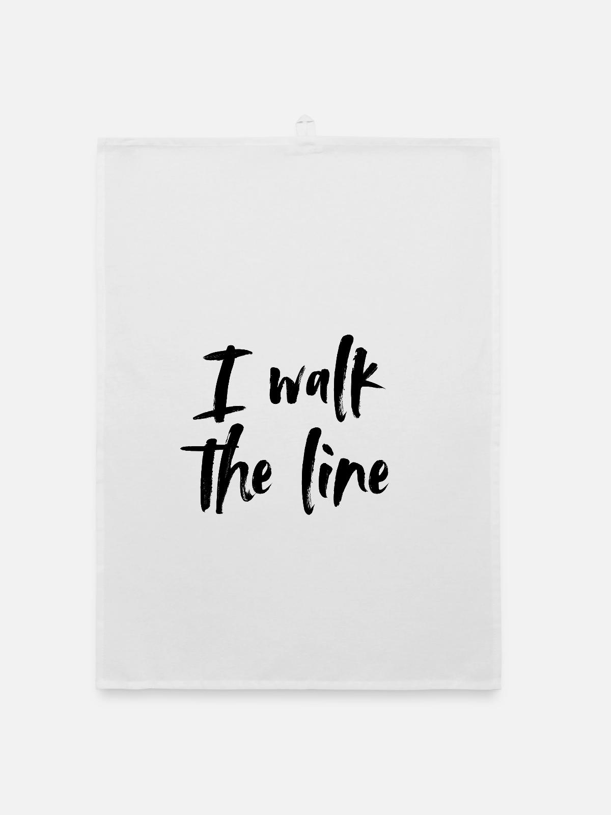 I walk the line - Organic Geschirrtuch - Weiß - Vorne