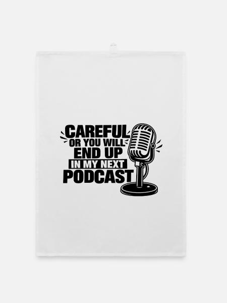 Podcaster & Content Creator – Podcast-Moderator & Radio - Organic Geschirrtuch - Weiß - Vorne