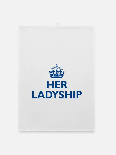 Ihre Ladyship – ein Design für elegante Damen - Organic Geschirrtuch - Weiß - Vorne