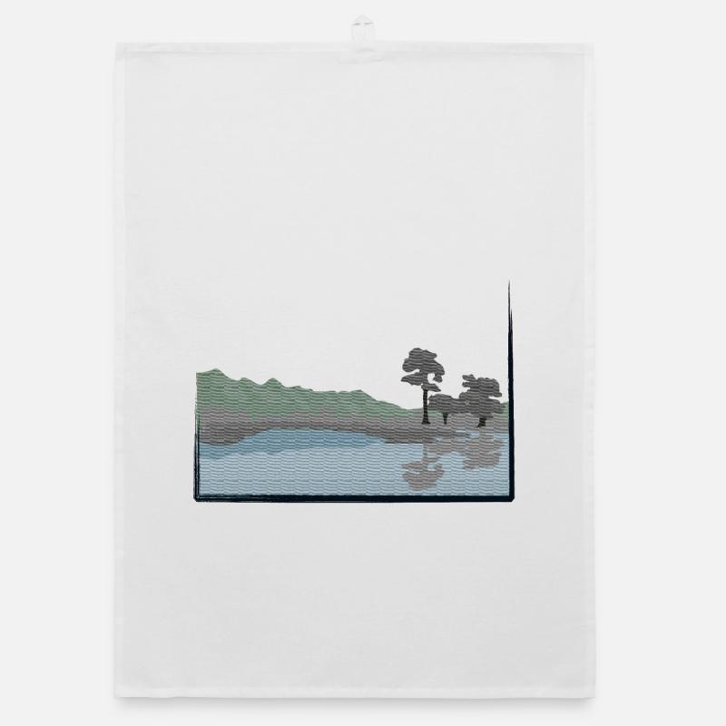 Landscape modified with lake Organic dish towel