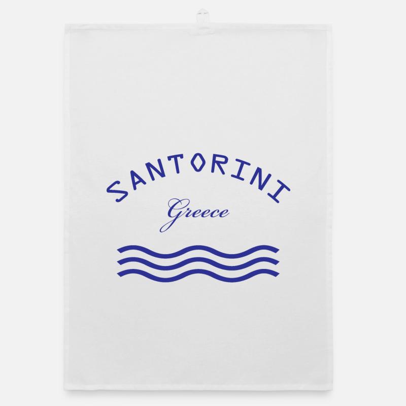 Santorin Grèce Vagues Torchon bio