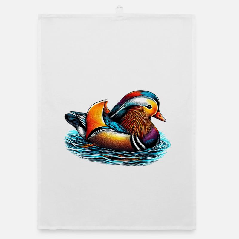 Mandarin duck Organic dish towel