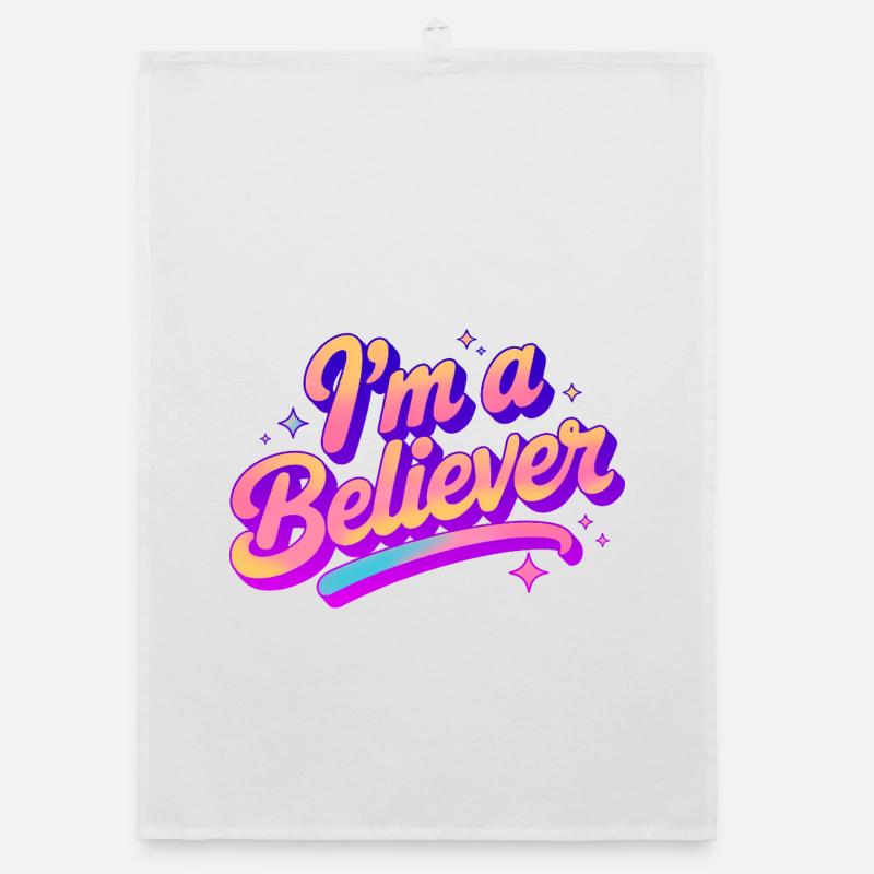 Ich bin ein Gläubiger Glaube Disco Party Design Organic Geschirrtuch