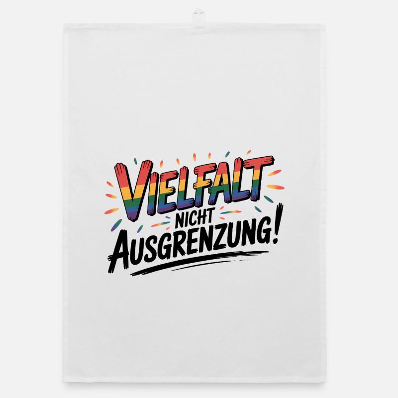 Vielfalt statt Ausgrenzung - Cool Pride Logo - Organic Geschirrtuch - Weiß