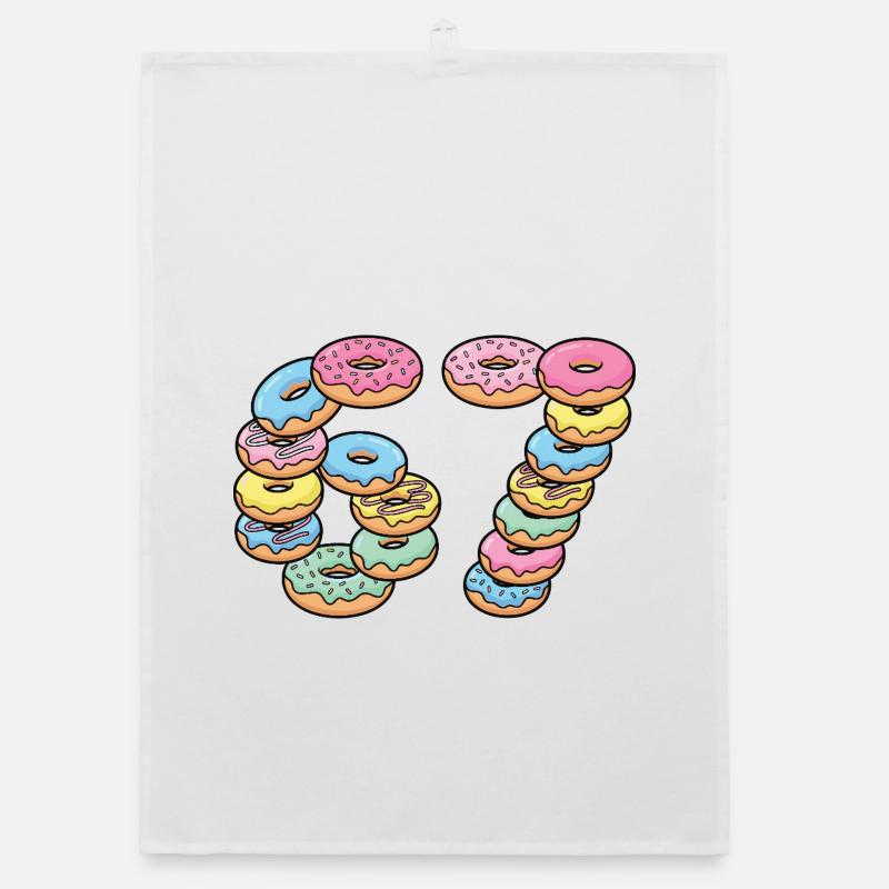 Pastel Donut Stack 67 Muster Organic Geschirrtuch
