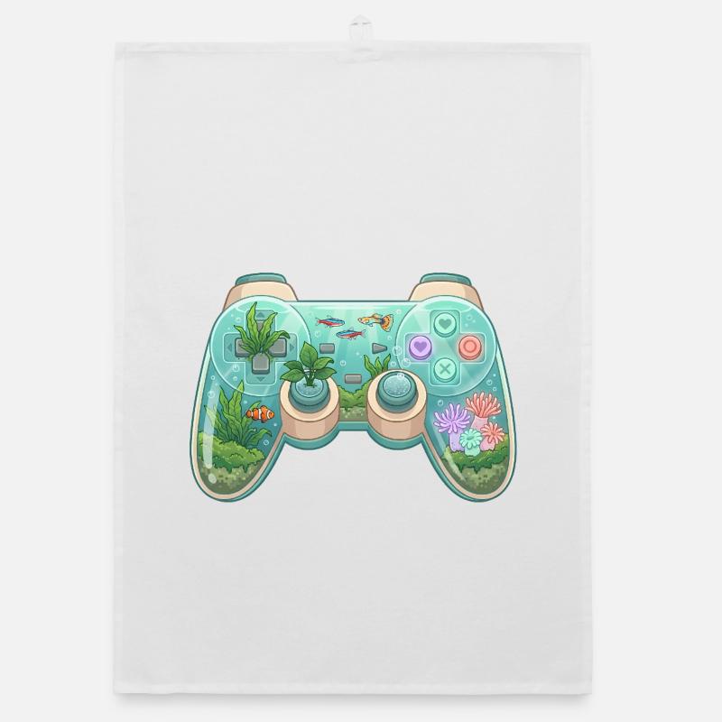 Ocean Controller - Cute Gaming Sticker Organic dish towel