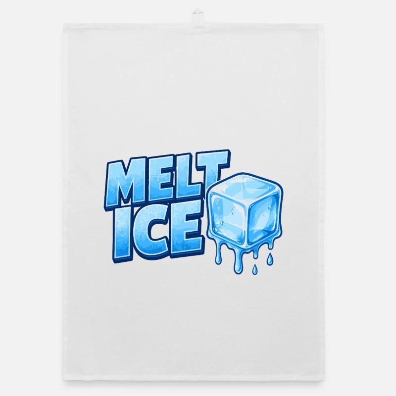 Melt Eis Eiswürfel Typo Organic Geschirrtuch