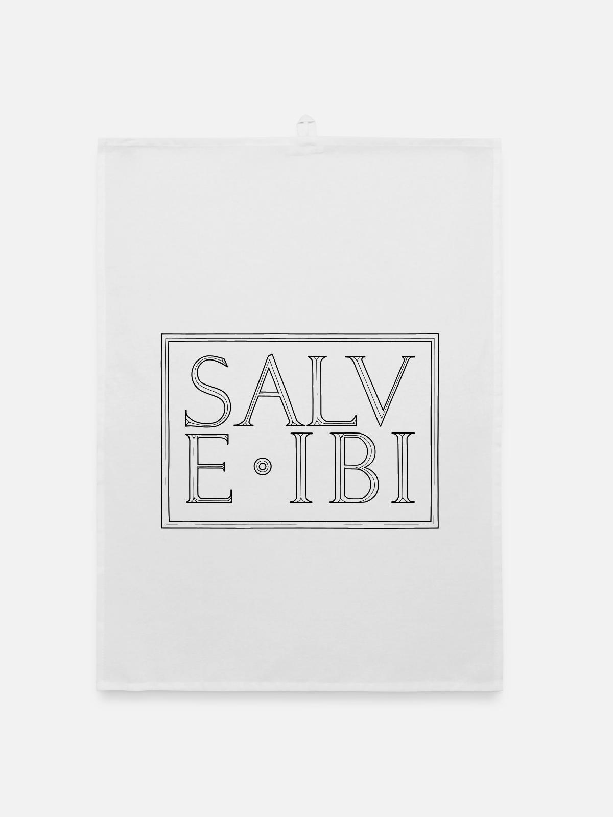 Salve Ibi (Hallo Da!) - Organic Geschirrtuch - Weiß - Vorne