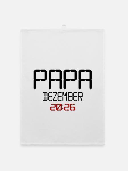 Geburt Baby Papa, Dezember 2026 - Organic Geschirrtuch - Weiß - Vorne