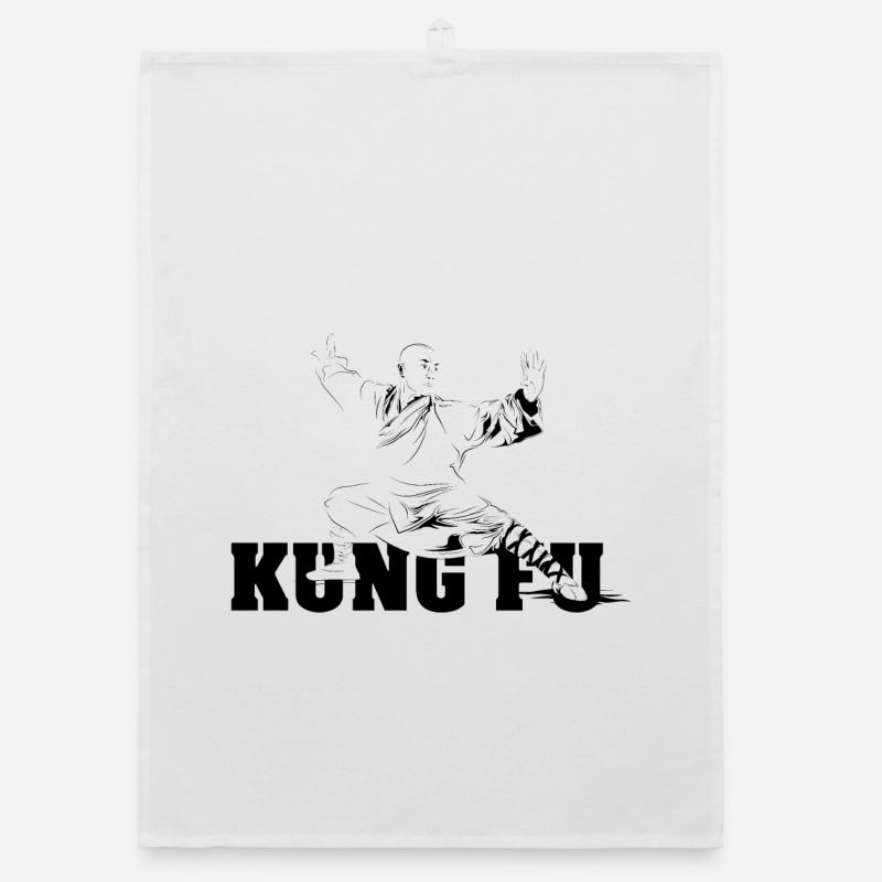 shaolin kungfu master fighter symbol Organic dish towel