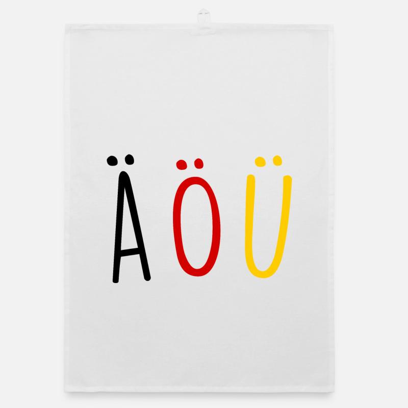 Deutsche Sprache German Language Umlaut Flagge Organic Geschirrtuch