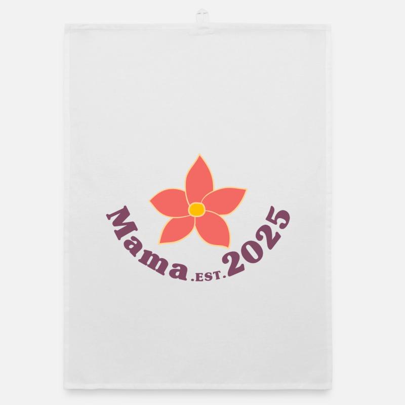 Mama Est 2025 Retro Ich werde Mutter Organic Geschirrtuch