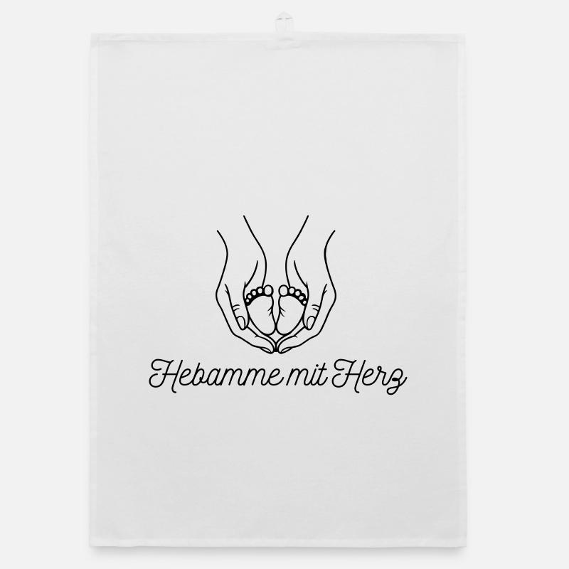 Hebamme mit Herz - personalisierbares Design Organic Geschirrtuch