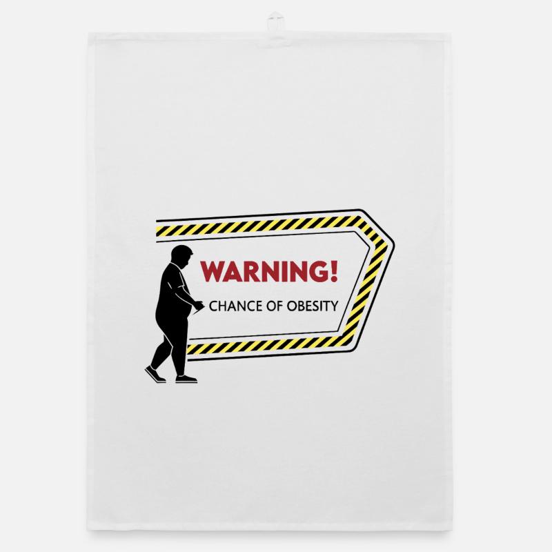 Warning: Obesity Caution Graphic Organic dish towel