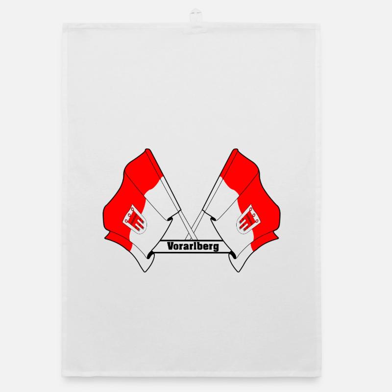 Vorarlberg Flags with Text Organic dish towel