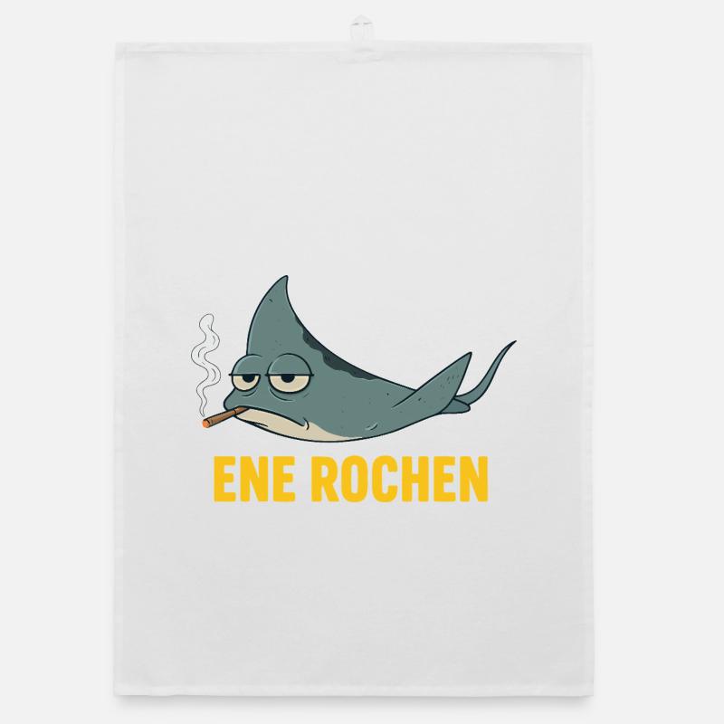 ENE ROCHEN Meme Raucher Spruch Zigaretten Organic Geschirrtuch