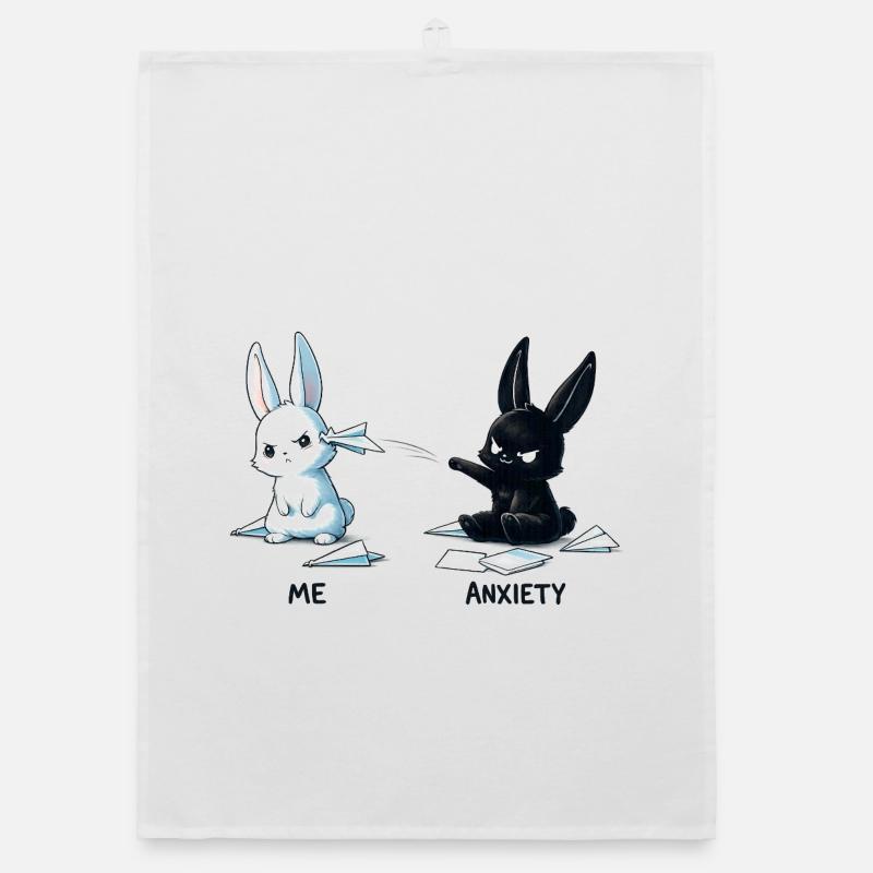 Angst Hase Meme Design Organic Geschirrtuch